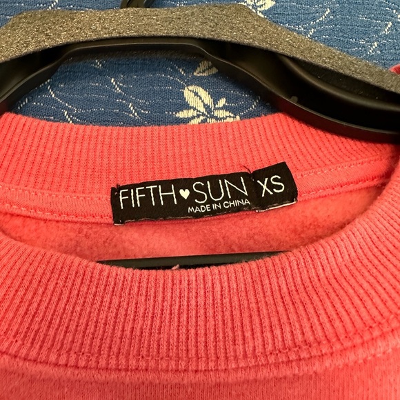 Fifth Sun Pink Cheetah Print Heart Valentine’s Day Sweatshirt, Spring, Athletic - Picture 3 of 5